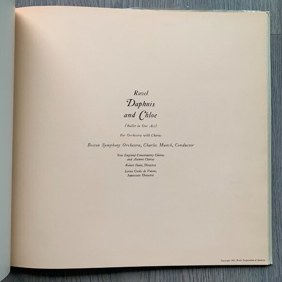 Vintage 1955 Ravel Daphnis and Chloe Vinyl – Charles Munch, Boston Symphony - Picture 3 of 8